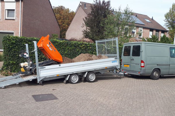 TwinTrailer TT35-40 - 402x192 - 3500kg eenvoudig laden met rupsdumper