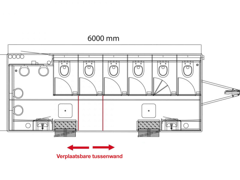 Bovenaanzicht GAMO FTT610 toiletwagen